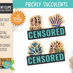 Pricklige Sukkulente Auto Lüftungsschlitze Clip - Pflanzenliebhaber Freshie svg - Digitale Laserdatei - PDF - SVG [nur digitale Datei]
