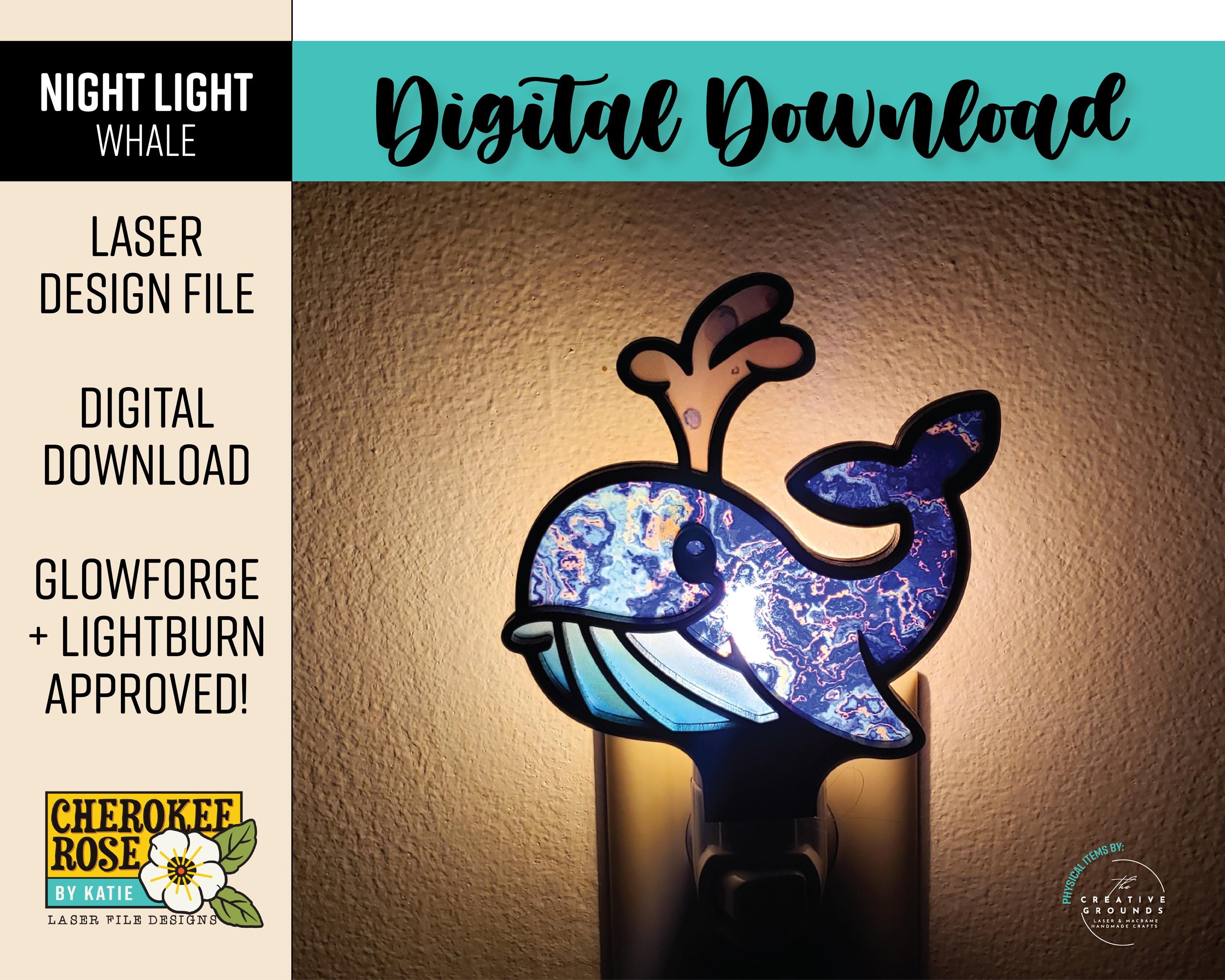 Whale Night Light - Laser Cut Nursery Design (digital File) - Etsy