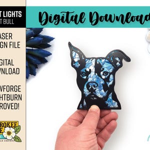 Pit Bull Night Light - Pit Bull Terrier svg -Dog Breed svg - Laser Cut Nightlight - Laser Cut File [Digital File Only]