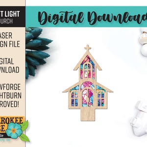 Church Night Light - Faith Nightlight - Christian Night Light svg - Laser Cut Nightlight Bundle - Laser Cut File [Digital File Only]