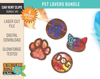 Pet Lovers Car Vent Clip Air Freshener Design: Laser Cut Files (Digital File)