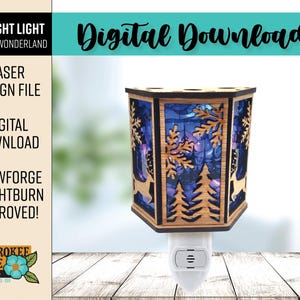 Winter Wonderland Night Light SVG: 3D Laser Cut File (Digital File Only)