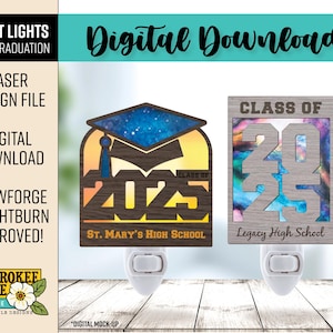 Graduation 2025 Night Light Bundle - Customizable Graduate svg - Laser Cut Christmas Ornament - Laser Cut File [Digital File Only]