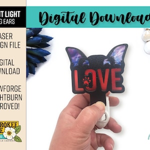 Dog Love Night Light - Dog Ears svg - Dog Lover svg - Laser Cut Nightlight - Laser Cut File [Digital File Only]