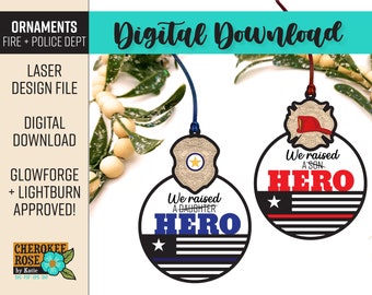 Adorno de primeros auxilios SVG: Adorno navideño de bomberos y policías (archivo digital)