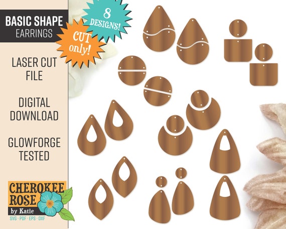 Basic Shapes Earring SVG Laser Cut File: Starter Pack (Digital File Only)