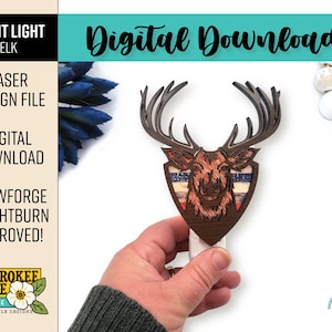 Elk Night Light - Deer Head svg - Caribou svg - Laser Cut Nightlight - Laser Cut File [Digital File Only]