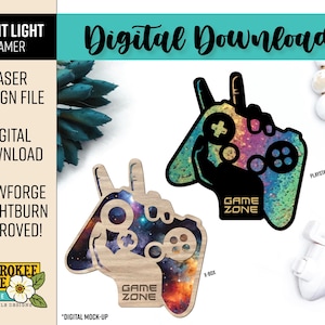 Video Game Night Light - Gaming Nightlight - Video Game Controller svg - Laser Cut Nightlight - Laser Cut File [Digital File Only]
