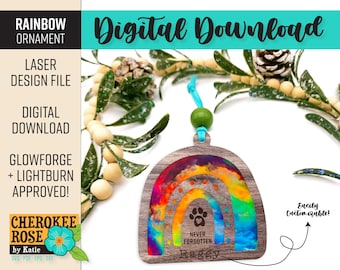 Rainbow Bridge Pet Memorial Ornament Laser Cut File (Digital File)