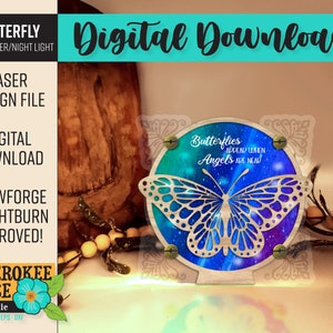 Butterfly Light Up Shelf Sitter Design - Butterfly Sign - Butterfly Night Light svg - Laser Cut File - PDF - SVG [Digital File Only]