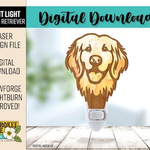 Golden Retriever Night Light  - Dog Breed Night Light svg - Laser Cut Nightlight - Laser Cut File [Digital File Only]