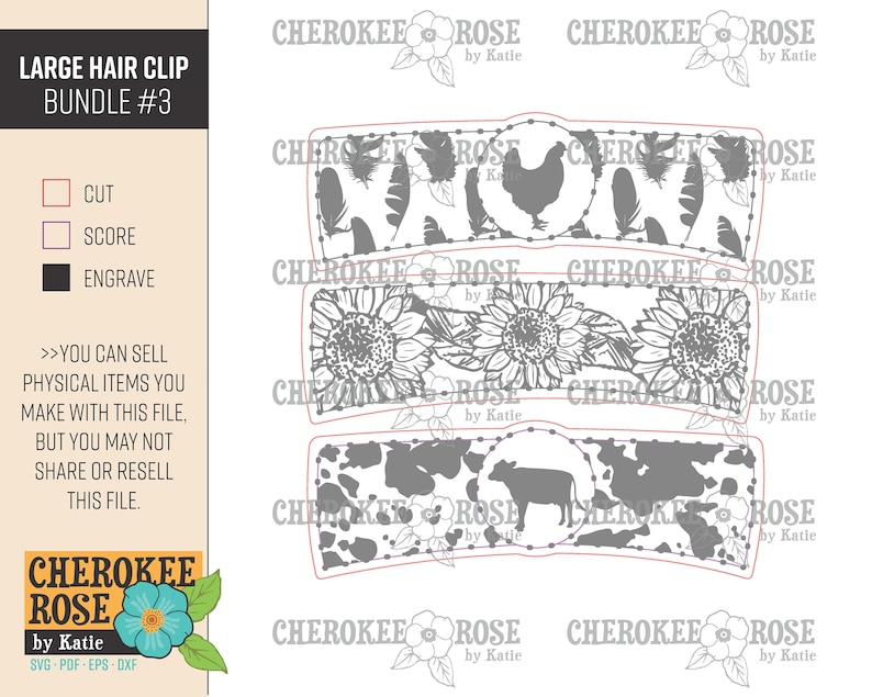 Hair Clip Farm Animal Bundle 3 Multiple Designs Large Etsy