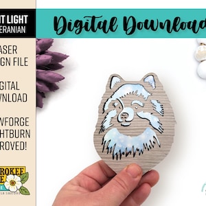Pomeranian Night Light  - Dog Breed Nightlight svg - Pomeranian Dog Breed svg - Laser Cut Nightlight - Laser Cut File [Digital File Only]