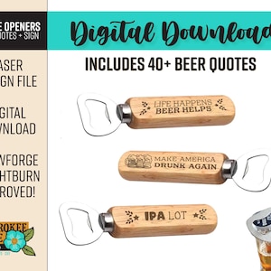 Beer Quote Bottle Opener SVG Bundle: Laser Cut Files (Digital File Only)