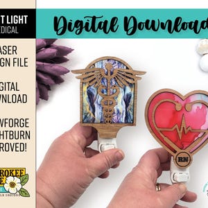 Medical Field Night Light - Nurse RN Nightlight - Caduceus svg - Laser Cut Nightlight - Laser Cut File [Digital File Only]