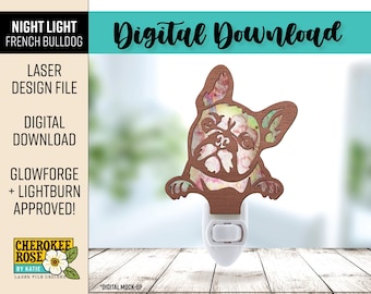 French Bulldog Night Light SVG Laser Cut File (Digital File Only)