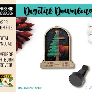 Tis the Season Car Vent Clip Diffuser - Interchangeable Freshie Paper -  Laser Cut File (SVG, PDF) - Digital File Only