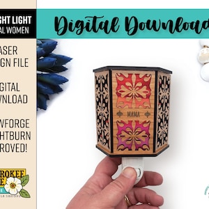 Mother's Day Night Light svg - Special Woman Pattern Night Light svg - Laser Cut Nightlight - Laser Cut File [Digital File Only]