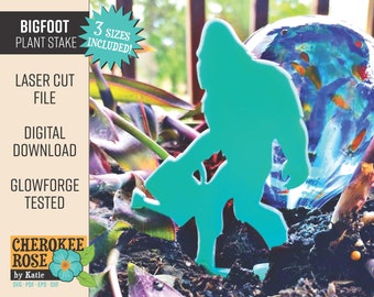 Bigfoot Plant Stake Design File - Sasquatch svg - Gardening svg - Digital Laser File - PDF - SVG [Digital File Only]