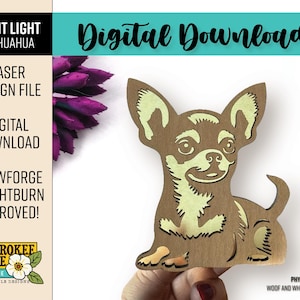 Chihuahua Night Light  - Chihuahua Dog Breed svg - Laser Cut Nightlight - Laser Cut File [Digital File Only]