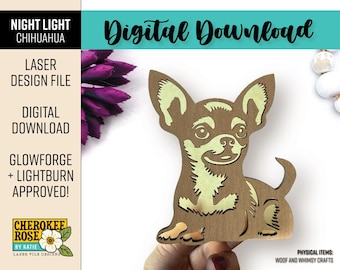 Chihuahua Night Light: Laser Cut File (Digital File)