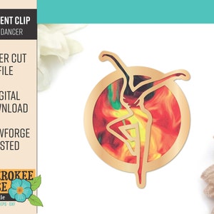 Fire Dancer Car Vent Clip Diffusers - Dance svg - Digital Laser File - PDF - SVG [Digital File Only]