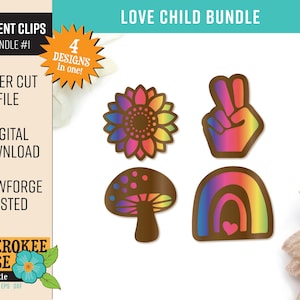 Hippie-Auto Lüftungsschlitz Clip SVG Laser Cut File Bundle (Digitale Datei)