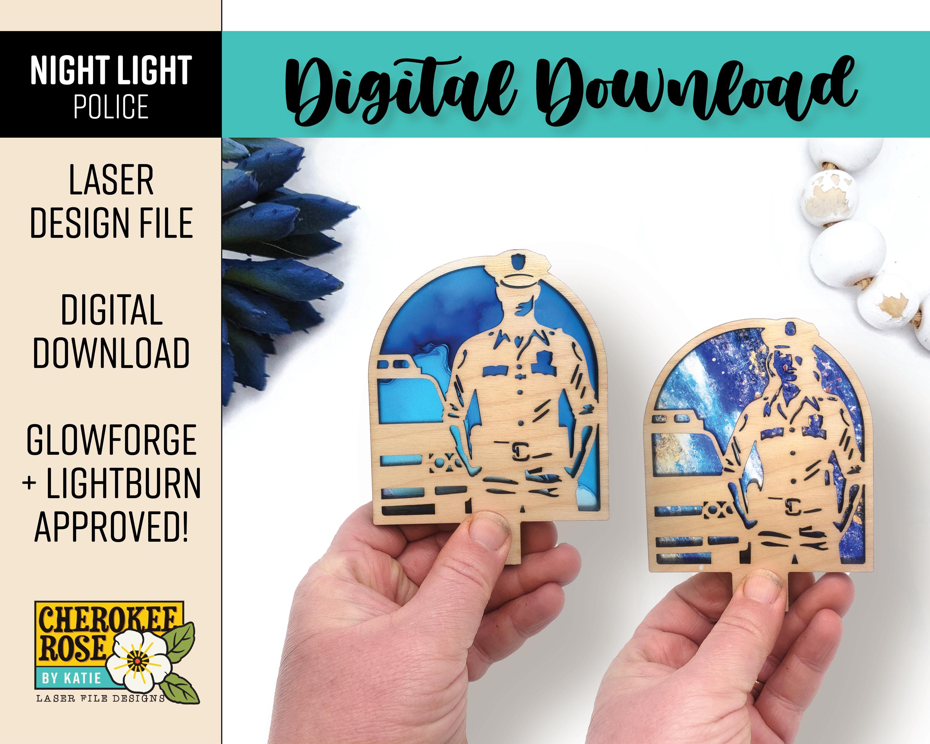 Police Officer Night Lights - Policeman & Police Woman Night Light svg - Laser Cut Nightlight Bundle - Laser Cut File [Digital File Only]