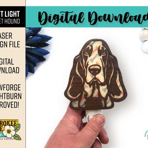 Basset Hound Night Light - Dog Breed svg - Terrier Dog svg - Laser Cut Nightlight - Laser Cut File [Digital File Only]