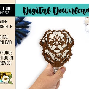 Pekingese - Tibetan Spaniel - Dog Breed Nightlight SVG - Laser Cut File (Digital File Only)