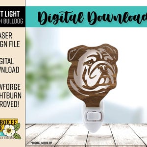English Bulldog Night Light  - English Bulldog Dog Breed svg - Laser Cut Nightlight - Laser Cut File [Digital File Only]
