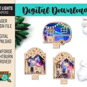 Camper Night Light Bundle - Camping Night Light svg - RV Tent Nightlight Bundle - Laser Cut File [Digital File Only]