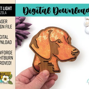 Vizsla Night Light  - Pointer Dog Breed svg - Hungarian Pointer svg- Laser Cut Nightlight - Laser Cut File [Digital File Only]