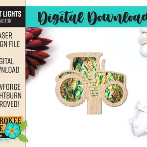 Tractor Night Light - Farm Night Light svg - Laser Cut Nightlight - Laser Cut File [Digital File Only]