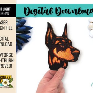 Doberman Night Light - Doberman Pinscher Dog Breed svg - Doby svg - Laser Cut Nightlight - Laser Cut File [Digital File Only]