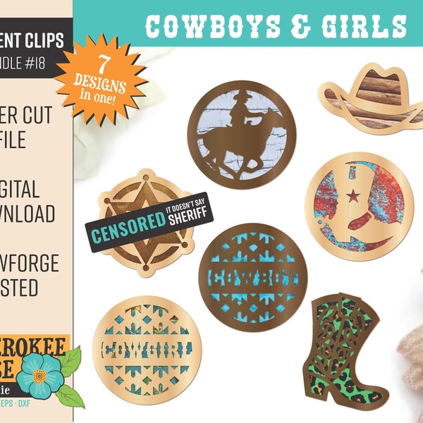 Cowboy Cowgirl Vent Clip Diffusers #18 - Cowboy Boot Cowboy Hat Freshie - Badass svg - Digital Laser File - PDF - SVG [Digital File Only]