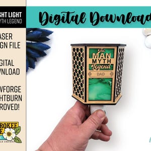 Father's Day Night Light svg - Man Myth Legend - Pattern Night Light svg - Laser Cut Nightlight - Laser Cut File [Digital File Only]