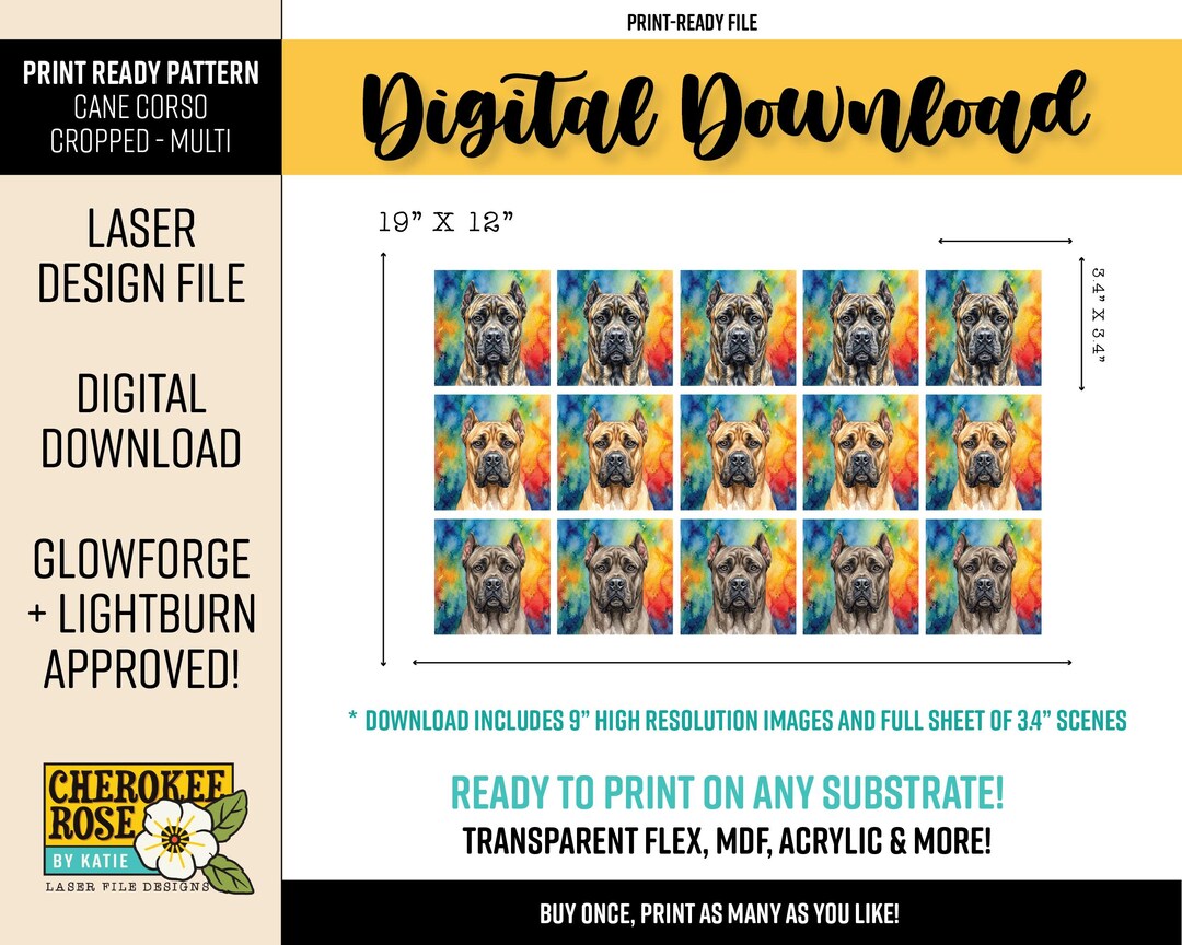 Print-ready Pattern - Dog Breed - Cane Corso - Multi (DIGITAL FILE) - Etsy