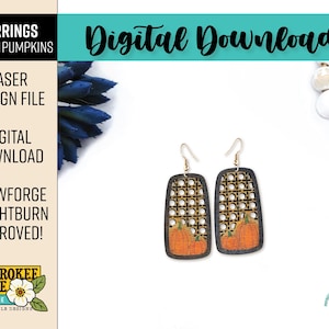 Rattan Pumpkin Earring Design File - Fall Earring svg - Pumpkin svg - Digital Laser File - PDF - SVG [Digital File Only]