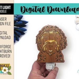 Doodle Night Light - Goldendoodle svg - Labradoodle svg - Laser Cut Nightlight - Laser Cut File [Digital File Only]