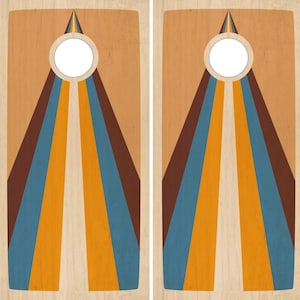 Colorful Wood Grain Vinyl Laminated Cornhole Board Wraps | Cornhole Decals