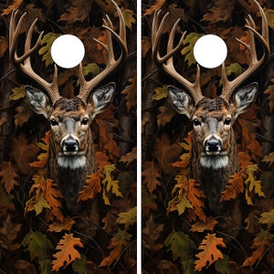 2 WATERPROOF Cornhole Wraps - Wild Deer - Laminated / Easy to Apply / Pair of Cornhole Skins / Wild Game / Forest / Professional Cornhole
