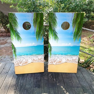 Seafoam Vinyl Laminated Cornhole Board Wraps | Cornhole Decals | Custom | Birthday | Wedding | Gift | Camping | Party | Birthday Gift