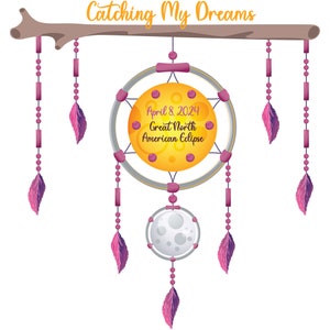 Catching My Dreams Eclipse Dreamcatcher sticker/ Waterproof Vinyl Decal that can go on laptops, tumblers, car windows...