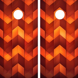 2 WATERPROOF Cornhole Wraps - Checkered Wood Grain / Laminated / Easy to Apply / Pair of Cornhole Skins / Ocean / Professional / Classic