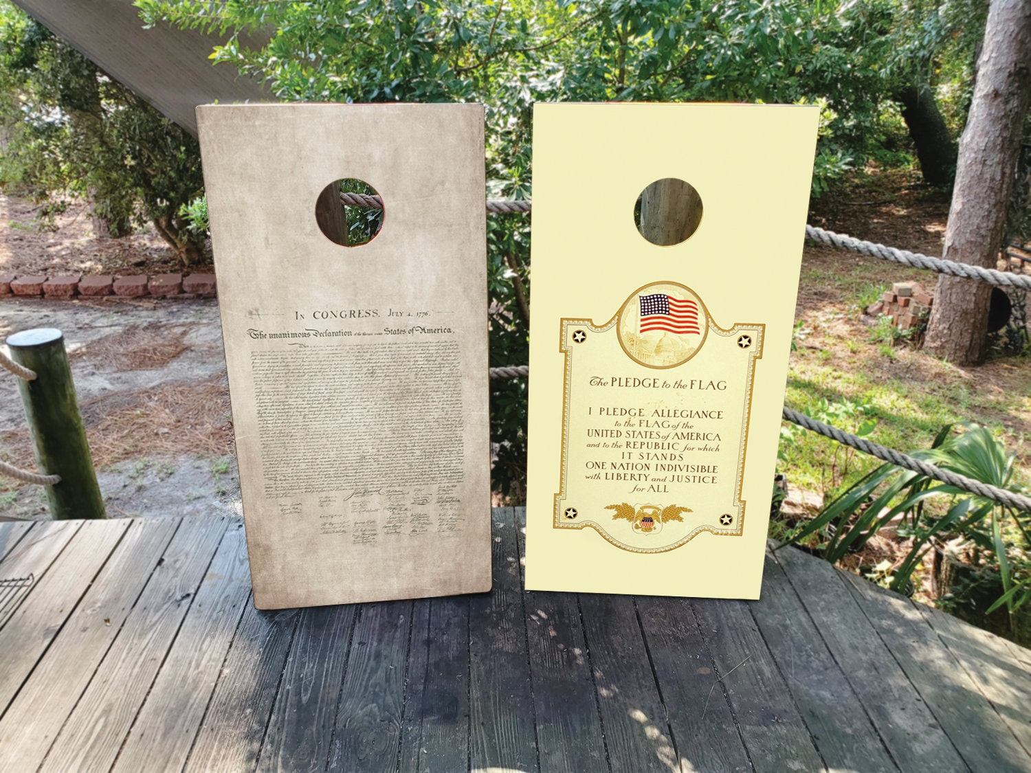 thumbnail image 2 of 2nd Amendment Cornhole Vinyl Wrap Decal Set – 2-Pack For Boards 2 of 3