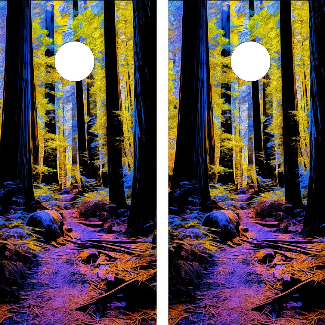 2 WATERPROOF Cornhole Board Wraps - Nature Path - Easy to Apply ...