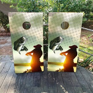 2 envoltórios Cornhole IMPERMEÁVEIS - Pesca BASS / Defesa doméstica / Laminado / Fácil de aplicar / Par de peles Cornhole / Bandeira dos EUA / Segunda Emenda