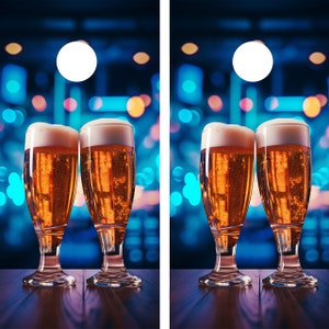 2 WATERPROOF Cornhole Wraps - Cheers! Beer Glasses - Laminated / Easy to Apply / Pair of Cornhole Skins / Beachy / Classic / Party