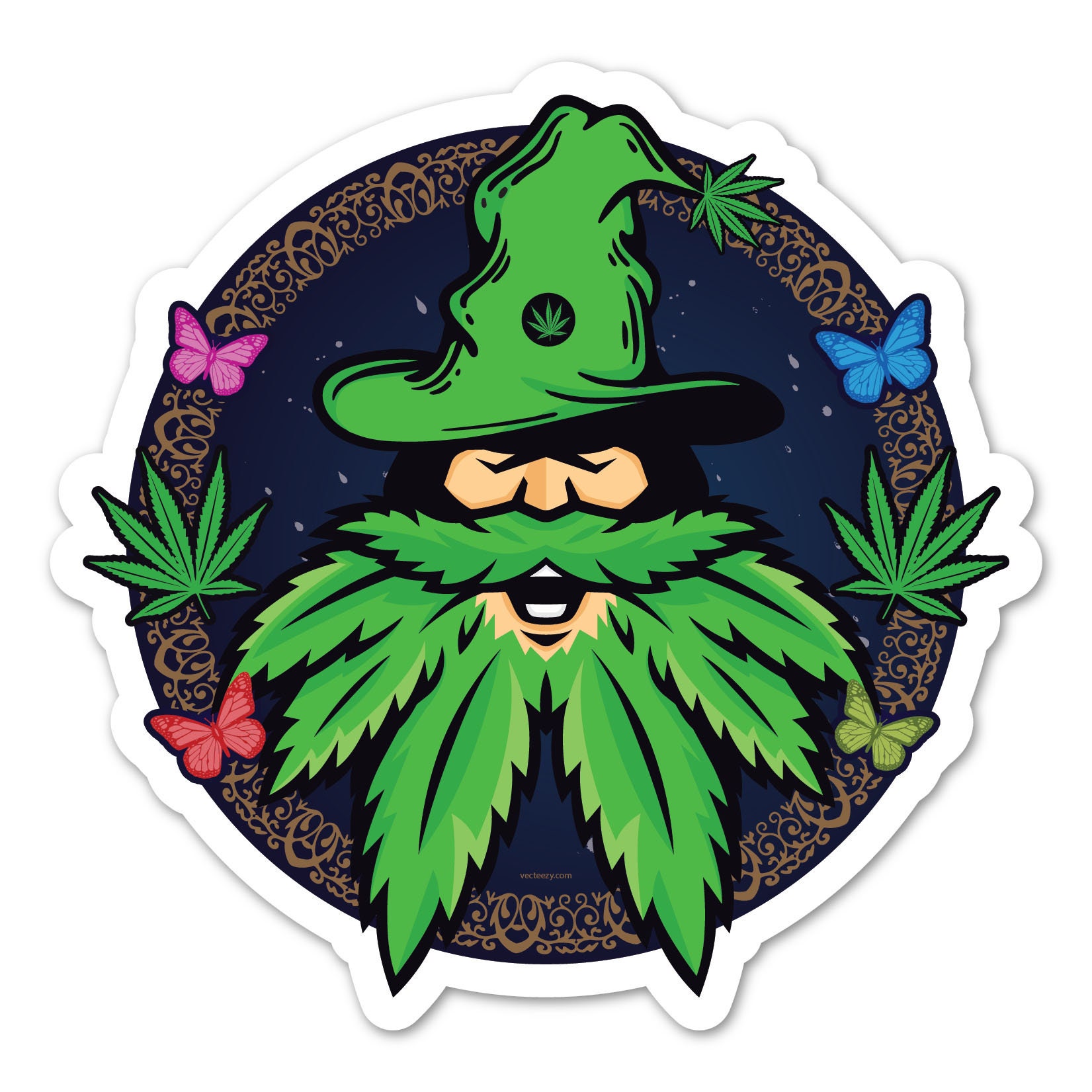 WickedGoodz "Slow Down Chill Out" 420 Cannabis Vinyl Decal - 4.7"x3.3", White, Made In USA